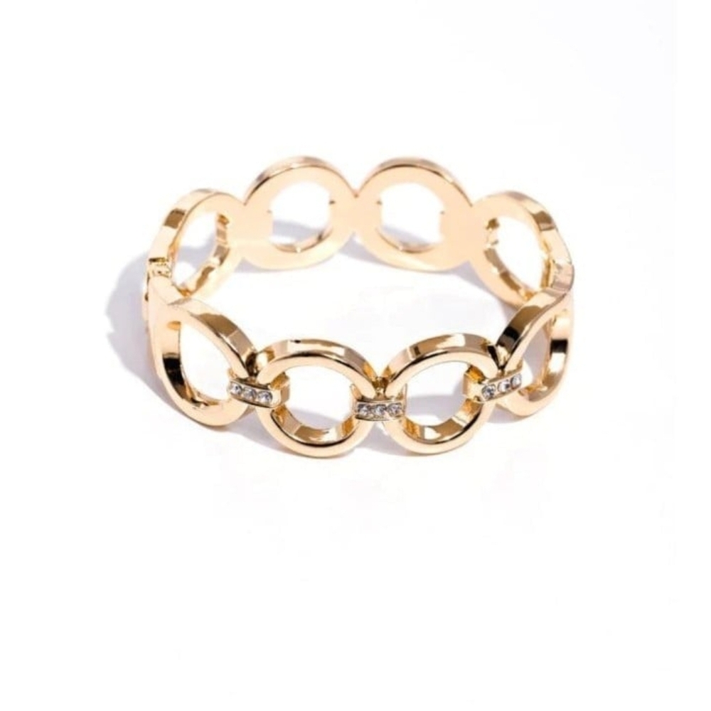 Paparazzi Gold and Silver Link Bracelet Chic Collection Gold Bangle Fashion
